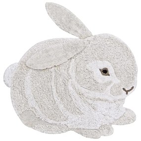 Jasnoszary bawełniany dywan dziecięcy tkany ręcznie odpowiedni do prania 130x135 cm Bunny – Lorena Canals