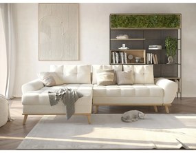 Kremowy rozkładany narożnik (lewostronny) Balitco – Ropez