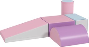 HOMCOM Miękkie klocki, 5-częściowy zestaw z pianki dla dzieci w wieku 1-3 lat, Sztuczna skóra, Wielokolorowy