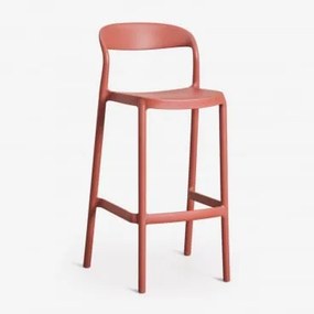 Zestaw 2 Wysokich, Sztaplowanych Stołków Z Polipropylenu Brenza Terracota & ↑75 Cm - Sklum
