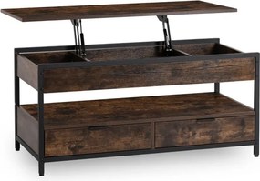 Ławostół Rozkładany LUCA 100 cm Dąb Rustykalny/Czarny Loft - Stół i Ława do Salonu