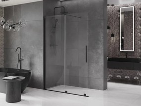 Mexen Velar ścianka prysznicowa rozsuwana Walk-in 130 x 200 cm, transparent 8 mm, czarna - 871-130-000-03-70