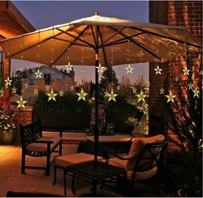 Dekoracja świąteczna - świecące gwiazdki,150LED, ciepła biel