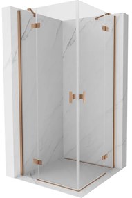Mexen Mist-H Duo kabina prysznicowa uchylna 105 x 105 cm, transparent, miedź szczotkowana - 8A5-105L-105P-65-00