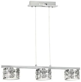LAMPA WISZĄCA SREBRNA, Z KRYSZTAŁAMI ALEX 3X5W LED