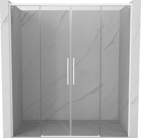 Mexen Rox Duo drzwi prysznicowe rozsuwane 190 cm, transparent, białe - 8C2-190-002-20-00