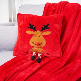 4Home Świąteczny koc Happy Reindeer, 150 x 200 cm