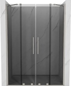 Mexen Velar Duo drzwi prysznicowe rozsuwane 150 cm, grafit, nikiel szczotkowany - 871-150-000-42-97