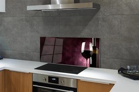 Szklany Panel Butelka i Kieliszek Wina