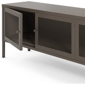 Szara metalowa szafka pod TV 160x50x35 cm Fayna – Marckeric
