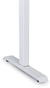Stół z regulacją wysokości, 1 silnik, 745 - 1235 mm, ergonomiczny L/P, blat 1800 x 1200 mm, podstawa biała, brzoza