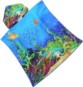 Kolorowe dziecięce poncho LAGOON TREASURE Rozmiar: 60 x 120 cm