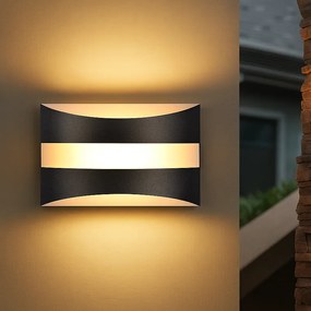 Kinkiet wewnętrzny LED Nettlife – czarny, oświetlenie w górę i w dół, 5 W, 3000 K, ciepła biel