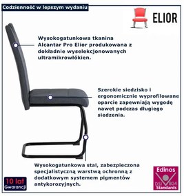 Ciemnoszare krzesło na czarnych plozach M0-T70