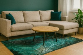 Zielono Złoty Dywan W Stylu Glamour T3-B47