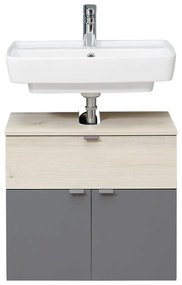 Szara/w naturalnym kolorze wisząca szafka bez umywalki w dekorze sosny 53x60 cm Quickset 394 – Pelipal