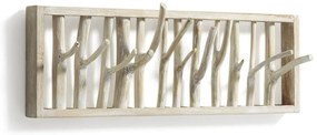 Wieszaki ścienne z litego drewna tekowego w naturalnym kolorze zestaw 3 szt. 60 cm Muntfre – Kave Home