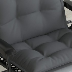 Outsunny Zestaw 2 Wodoodpornych Poduszek na Leżak Ogrodowy, Ciemnoszary 50x116x5 cm