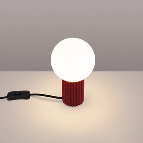 Lampa biurkowa HALO burgund ryflowana SOLLUX  LIGHTING