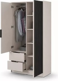 Szafa dwudrzwiowa 105cm Sophie z lamelami szuflady nowoczesna