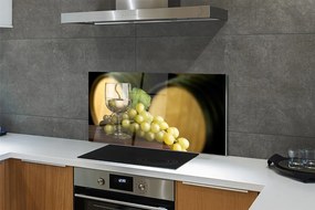 Szklany Panel Winiarska Tradycja: Beczki i Winogrona