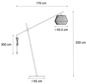 Zewnetrzna Designerska lampa podłogowa zewnętrzna czarna IP44 z białym kloszem - RobbertDesignerski Oswietlenie zewnetrzne