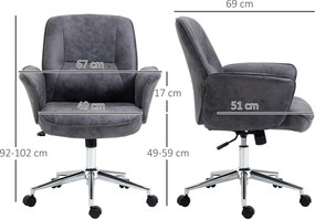 Vinsetto Krzesło Biurowe Ergonomiczne Czarne 48,5x54,5x81-87cm | Aosom PL