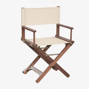 Zestaw 4 Składanych Krzeseł Reżyserskich Z Drewna Akacjowego Ridley Kremowa Tapioca - Sklum