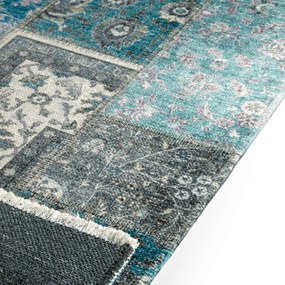 Dywan nowoczesny Michele Patchwork niebieski 80 cm x 145 cm