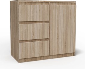 Komoda MERAVIGLIA - Dąb sonoma / 80 cm / 3 szuflady
