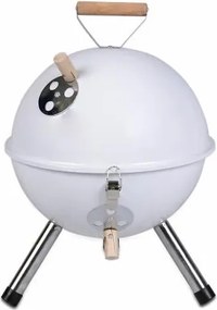 Kolorowy kulisty grill przenośny - biały