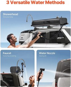 Zbiornik Wody SucceBuy do Bagażnika Dachowego, Pojemność 15L, Zewnętrzny Zbiornik Wielodystrybucyjny z 2 Osłonami przeciw Rozchlapywaniu