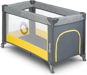 Lionelo - Łóżeczko turystyczne STEFI szare/żółte