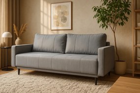 Szara rozkładana sofa z pojemnikiem W5-G59
