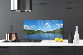 Szkło do Kuchni na Ścianę Jezioro w Objęciach Puszczy