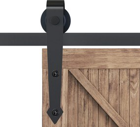 HOMCOM Kompletny zestaw okuć do drzwi przesuwnych, metal, 200 cm, max. 100 kg, Brązowy