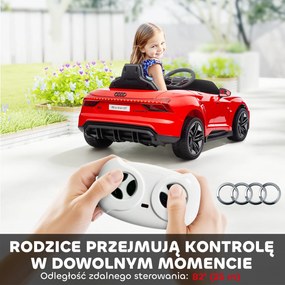 HOMCOM Elektryczny samochód dla dzieci Licencjonowane Audi z bezpiecznym pasem pilotem i światłem Czerwony i czarny 103x58x41 cm | Aosom PL