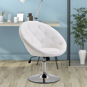 Homcom Krzesło Fotel Obrotowy Z Regulacją Wysokości Biały
