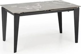 Stół rozkładany FELIX 141(201)x81 szary marmur/czarny