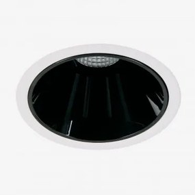 Downlight Led Wpuszczany Z Okrągłą Ramką Ø8 Cm Do Użytku Zewnętrznego, Wykonany Z Aluminium Luisiana Biała Ciepła 2700 K & Biały - Czarny & 38º & 11 W