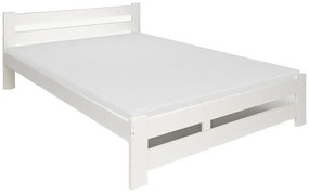 Białe drewniane łóżko z materacem 120x200 Lumok