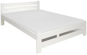 Białe drewniane łóżko z materacem 120x200 Lumok