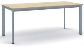 Stół konferencyjny do biura PRIMO INVITATION, 180x80 cm, szaro-srebrna podstawa, dąb naturalny