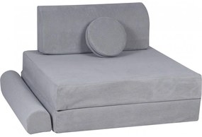 Slimcord sztruksowa sofa dziecięca, szara - meowbaby®