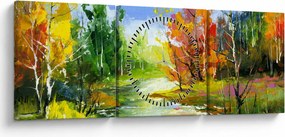 Obraz - Obraz krajobrazu (z zegarem) (90x30 cm)