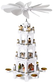 Piramida świąteczna MERRY, 60x20x20cm, biała Spielwerk