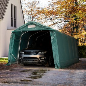 TOOLPORT 3,3x6m Namiot garazowy - 2m brama wjazdowa, PRIMEtex 2300, ciemnozielony, ze statyką (podłoże betonowe) - (49679)