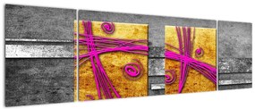 Obraz kolorowych kwadratów na czarnym tle (170x50 cm)