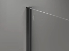 Mexen Kioto-X ścianka prysznicowa Walk-in 120 x 200 cm, transparent 10 mm, czarna - 800-120-101-70-00-X