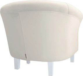 Fotel Milo tkanina Welur wygodny fotel tapicerowany do salonu i sypialni : Kolor nogi - Biała, Kolor tkaniny - VELVET - MG50, Wysokość nogi - 15 cm